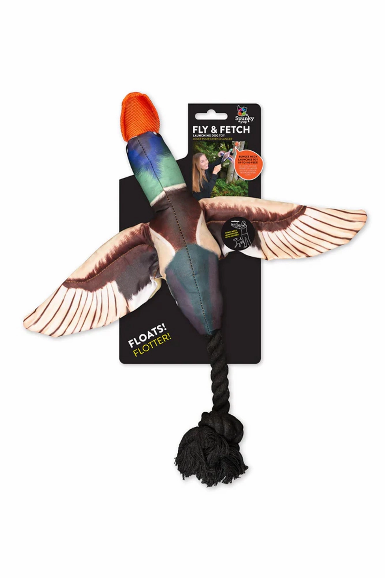 Spunky Pup Duck Launching Fly and Fetch Rope Toy