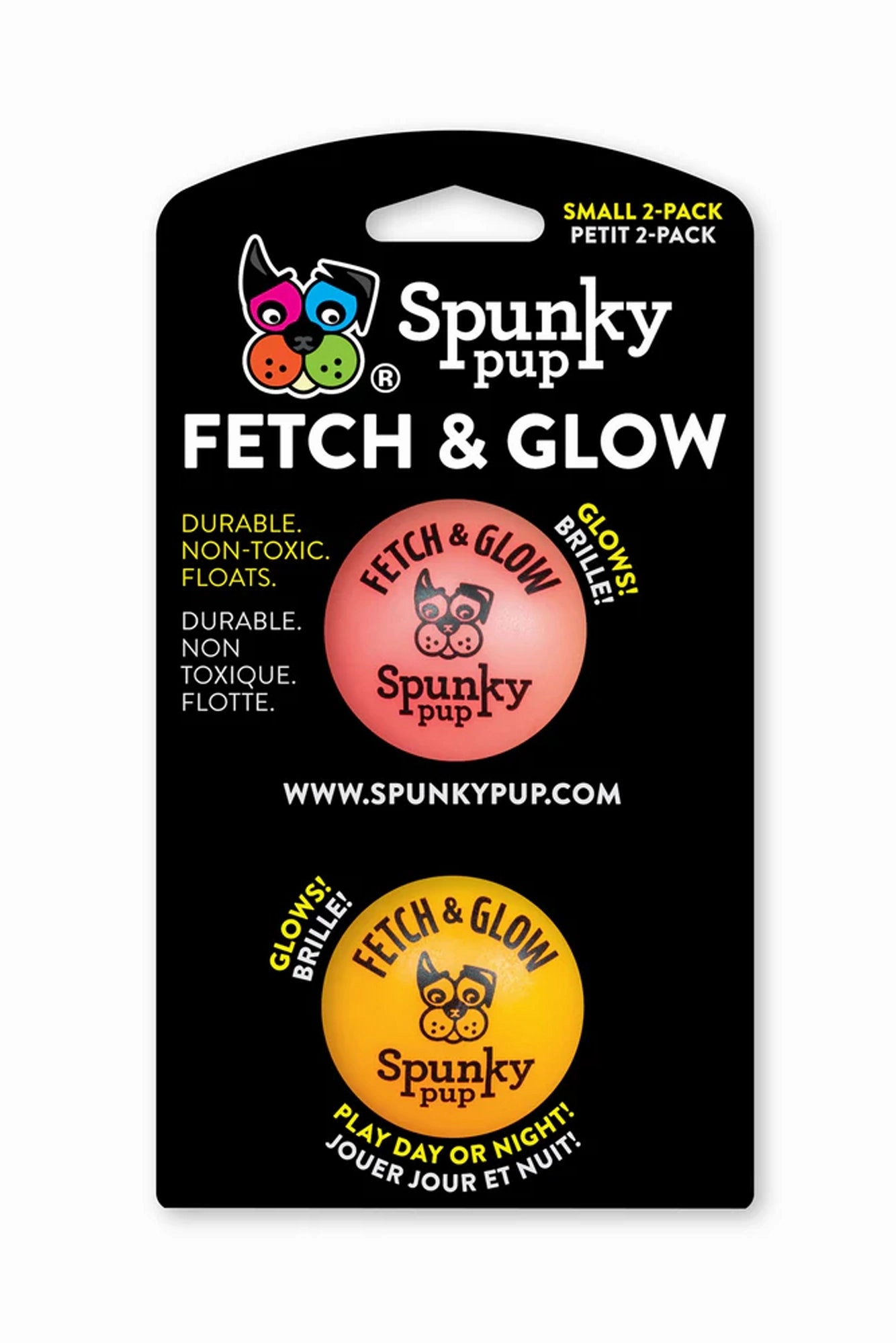 Spunky Pup Glowing Fetch and Glow Ball Toy
