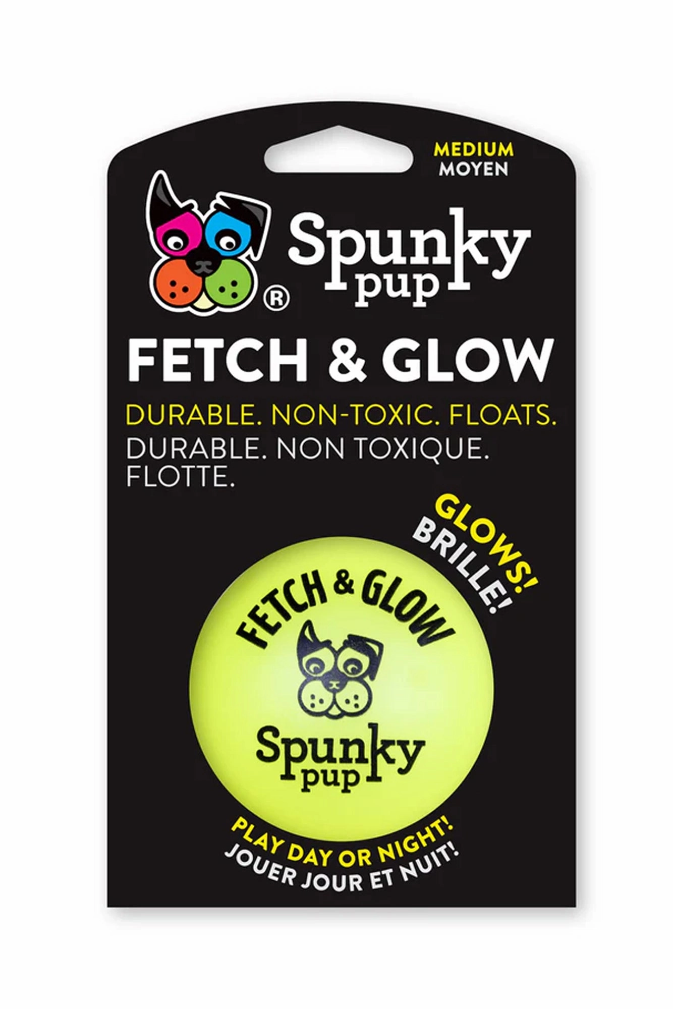 Spunky Pup Glowing Fetch and Glow Ball Toy