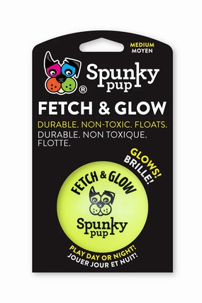 Spunky Pup Glowing Fetch and Glow Ball Toy