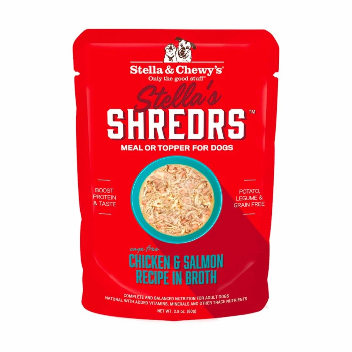 Stella & Chewy's - Stella's Shredrs For Dogs - Chicken & Salmon Recipe in Broth 2.8oz