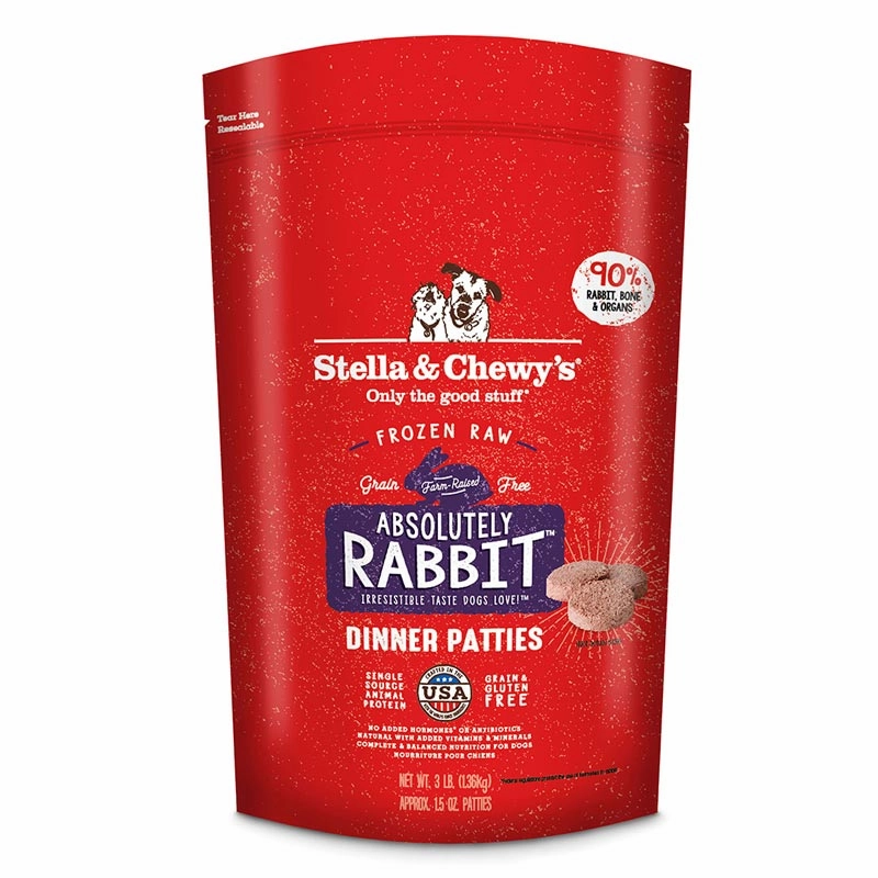 STELLA & CHEWY'S Frozen Raw Absolutely Rabbit Dinner Patties for Dogs