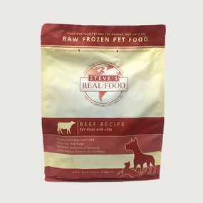 STEVE'S REAL FOOD Frozen Raw Beef Recipe for Dogs and Cats