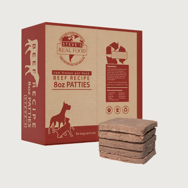 STEVE'S REAL FOOD Frozen Raw Beef Recipe for Dogs and Cats