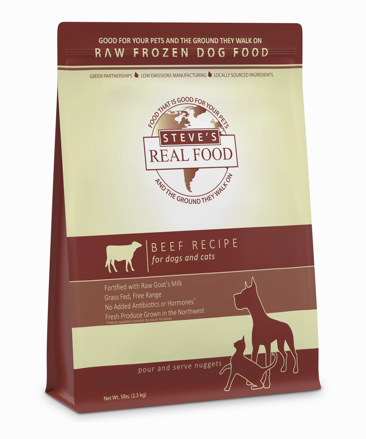 Steve's Real Food Raw Frozen Beef Diet Food for Dogs & Cats