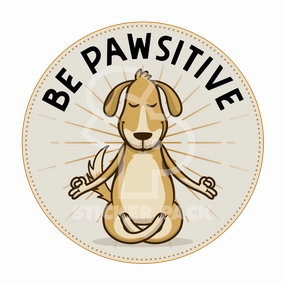Sticker Pack Dog Sayings - Be Positive; Large Sticker