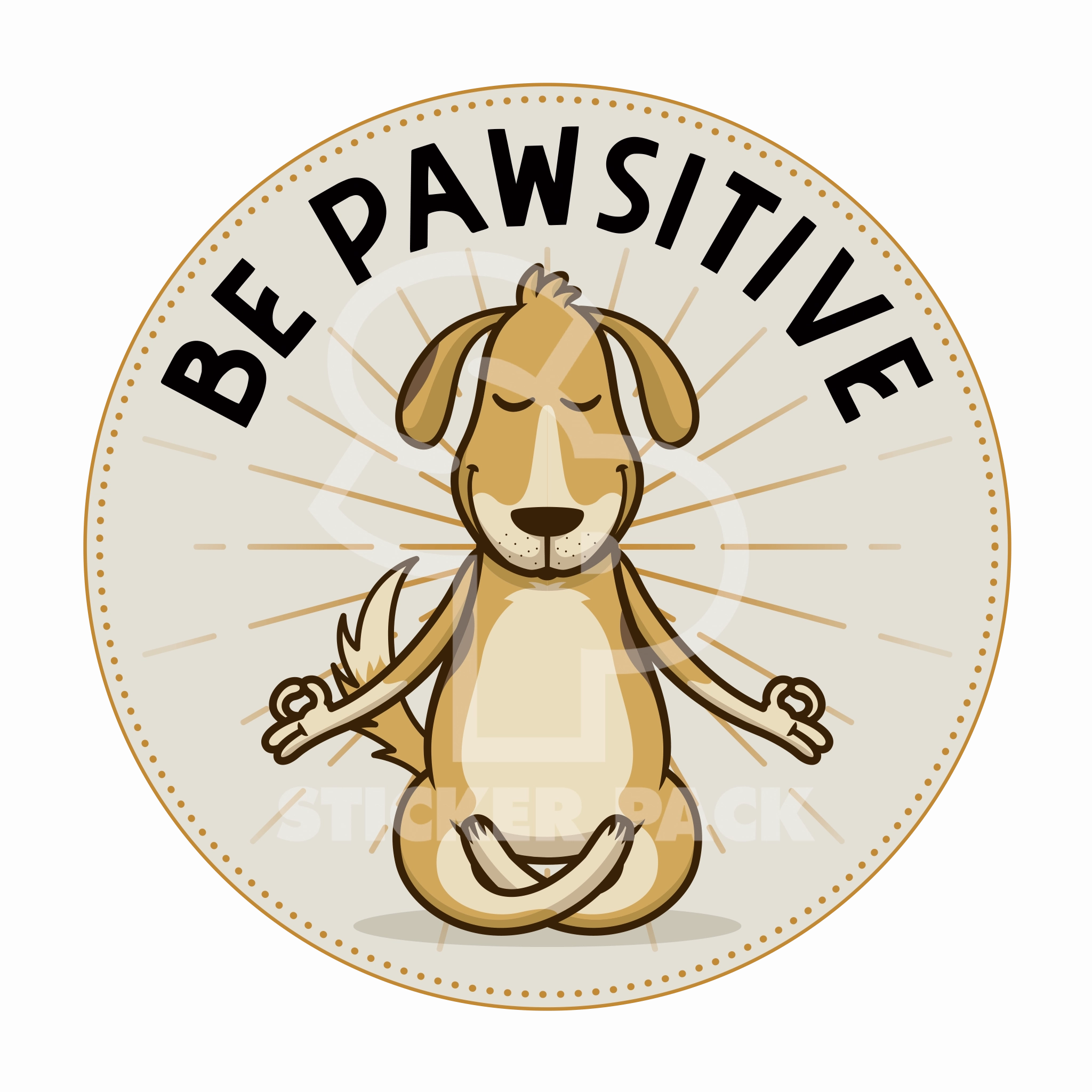 Sticker Pack Dog Sayings - Be Positive; Large Sticker