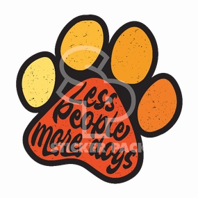 Sticker Pack Dog Sayings - Less People More Dogs Paw; Small Sticker