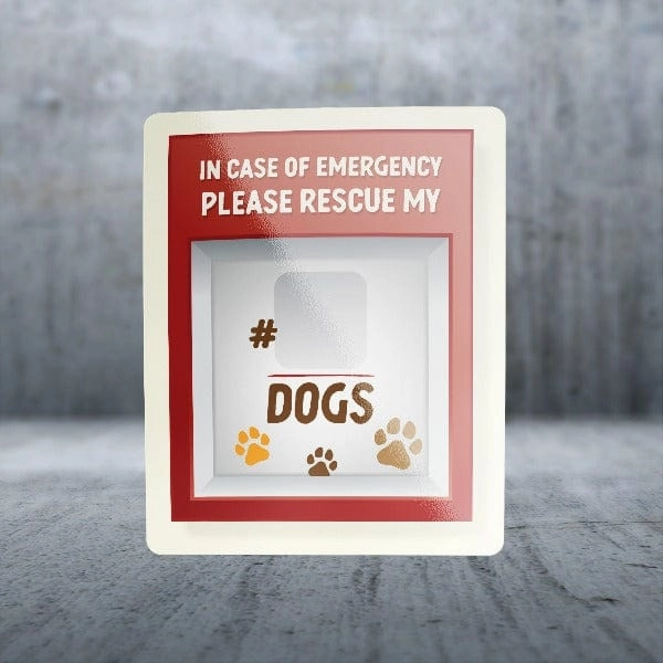 Sticker Pack Emergency Dog Rescue Sign; Large Sticker