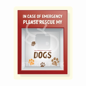 Sticker Pack Emergency Dog Rescue Sign; Large Sticker