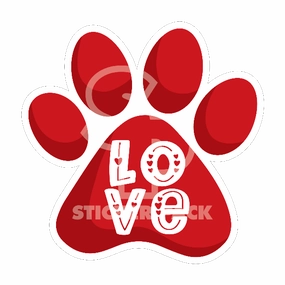 Sticker Pack Love Paw; Large Sticker