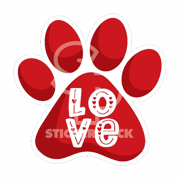 Sticker Pack Love Paw; Large Sticker