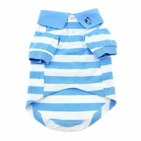 Striped Dog Polo Blue Niagra/White Medium