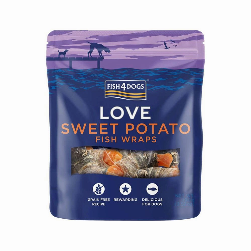 Sweet Potato Fish Wraps Dog Treats