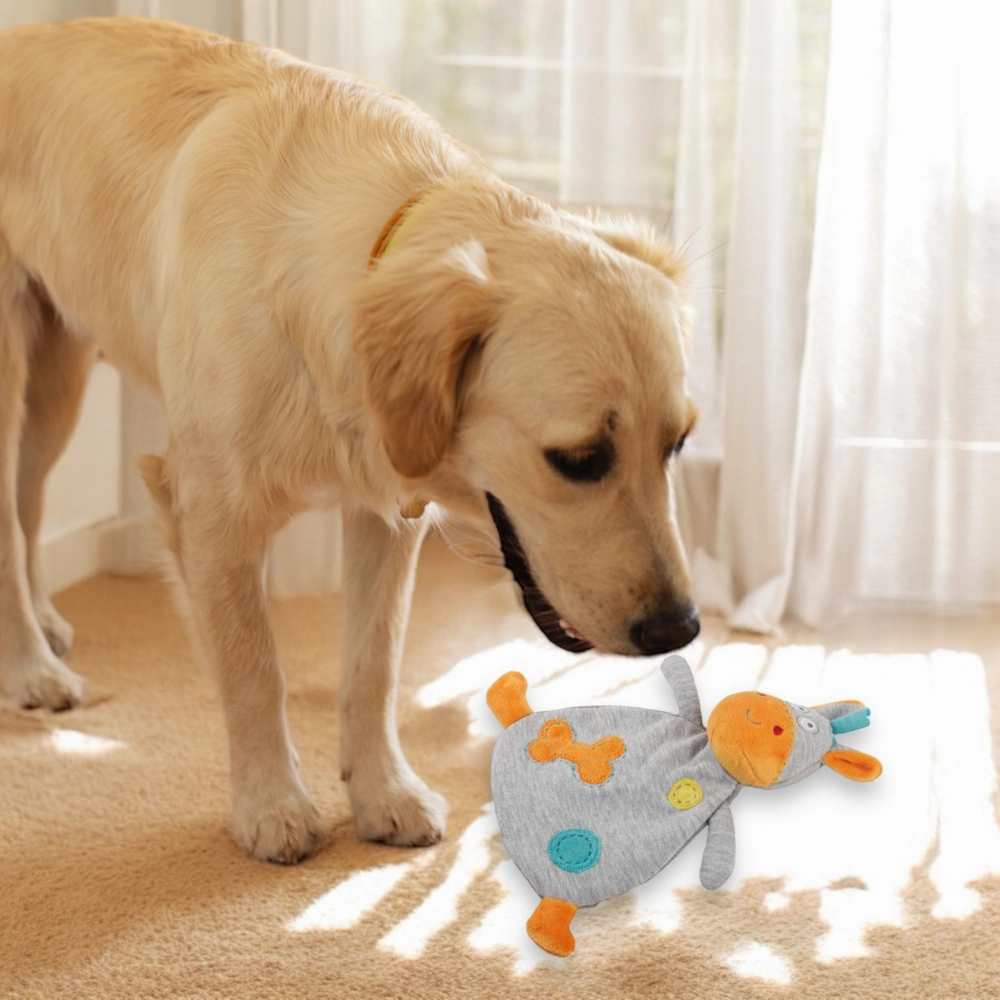 Talking Dog Club Big Belly Cow Puppy Toy for Dogs (Grey)