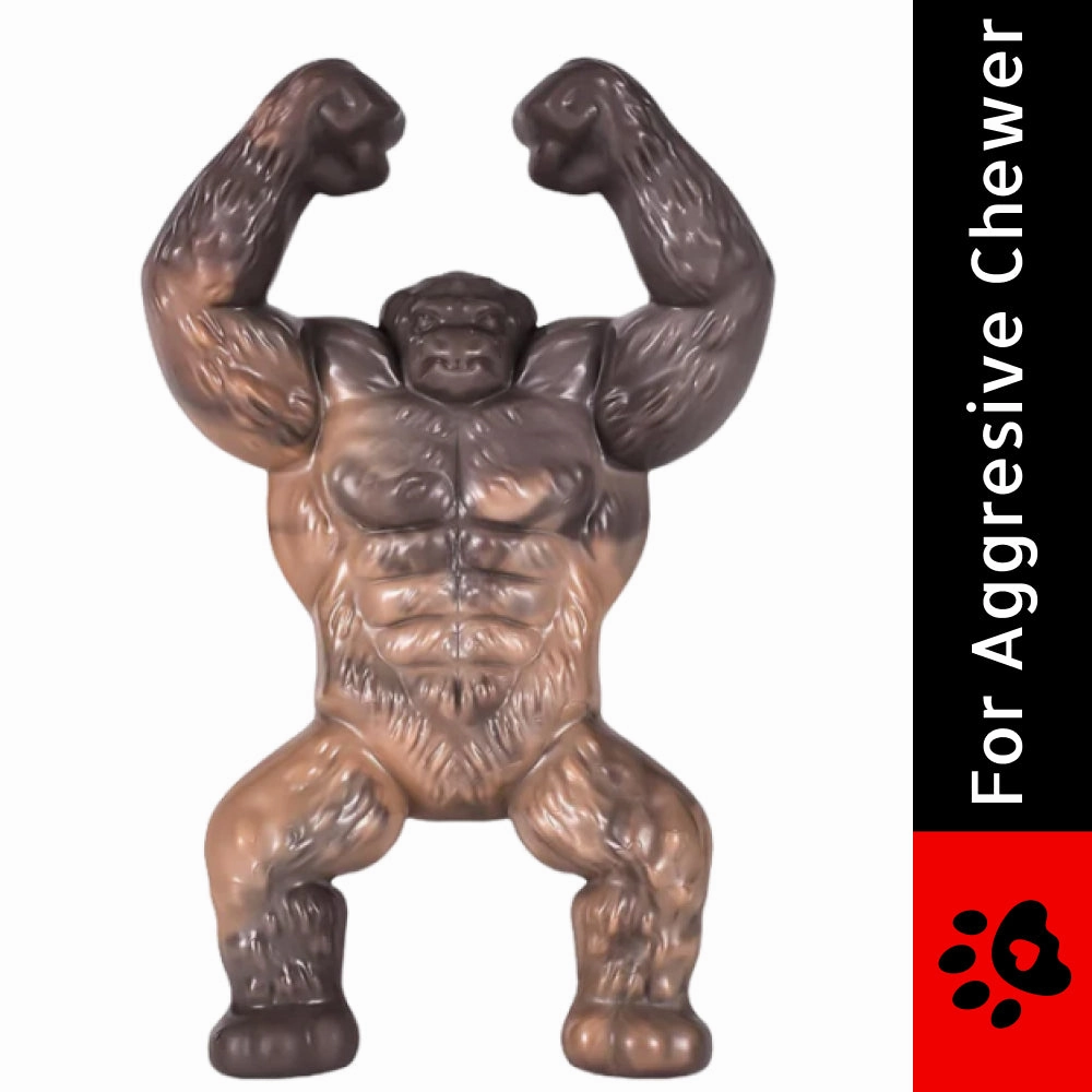 Talking Dog Club Gorilla Nylon Bone Heavy Chew Toy for Dogs (Brown)