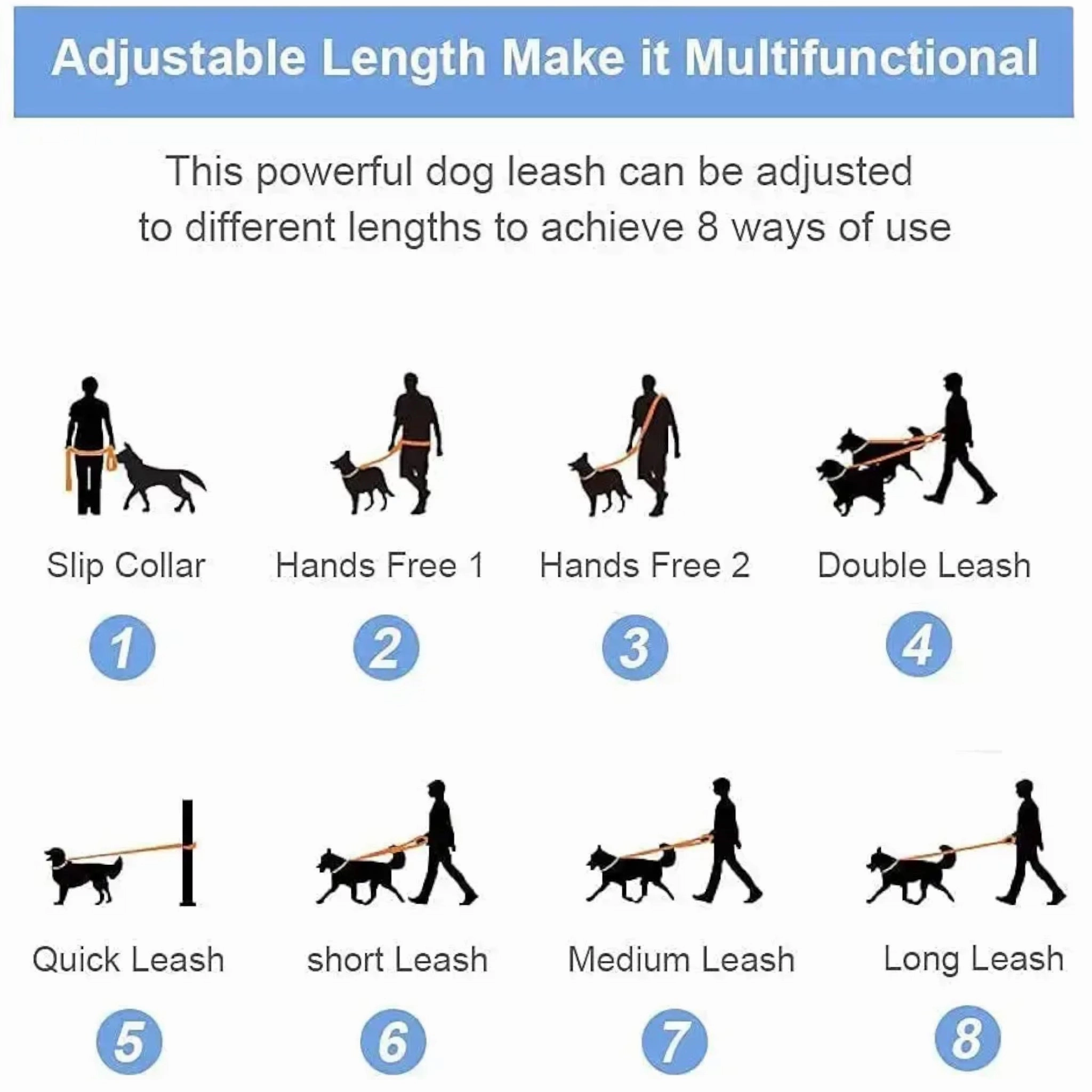 Talking Dog Club Multifunction Handsfree Leash for Dogs (Orange)