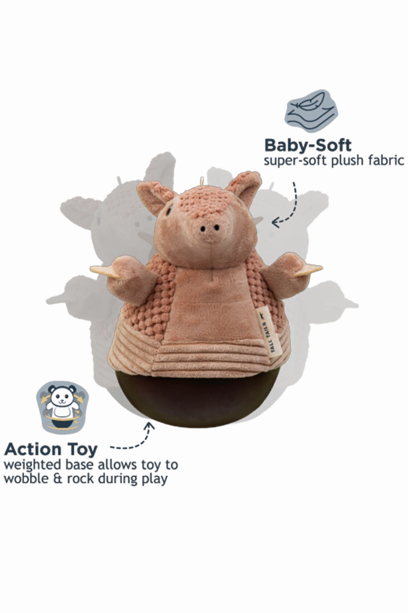 Tall Tails Armadillo Roly Poly Plush Dog Toy