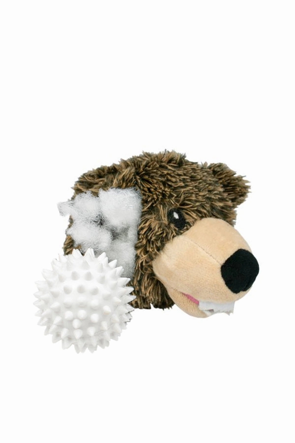 Tall Tails Grizzly Bear Head 2-in-1 Dog Toy