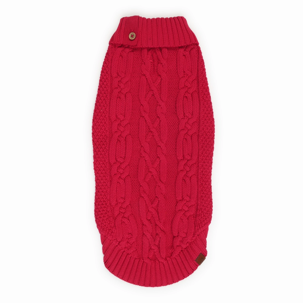 The Happy Lots Chunky Sweaters for Dogs (Red)