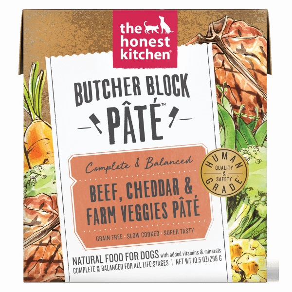 The Honest Kitchen Butcher Block Pate; Beef, Cheddar & Farm Veggies Wet Dog Food