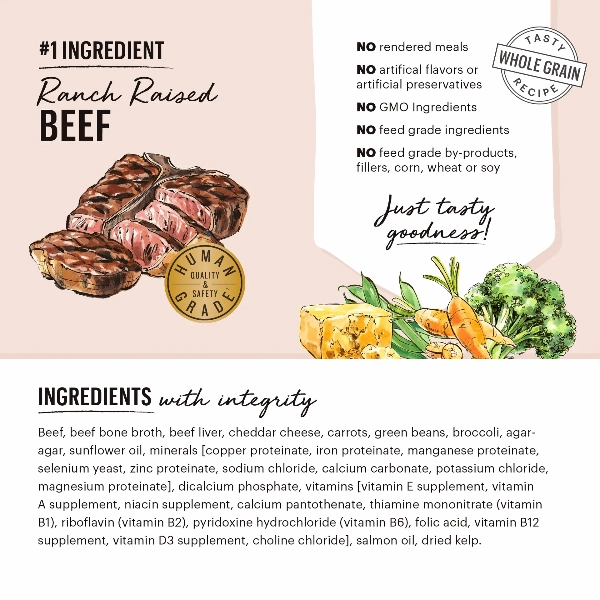 The Honest Kitchen Butcher Block Pate; Beef, Cheddar & Farm Veggies Wet Dog Food