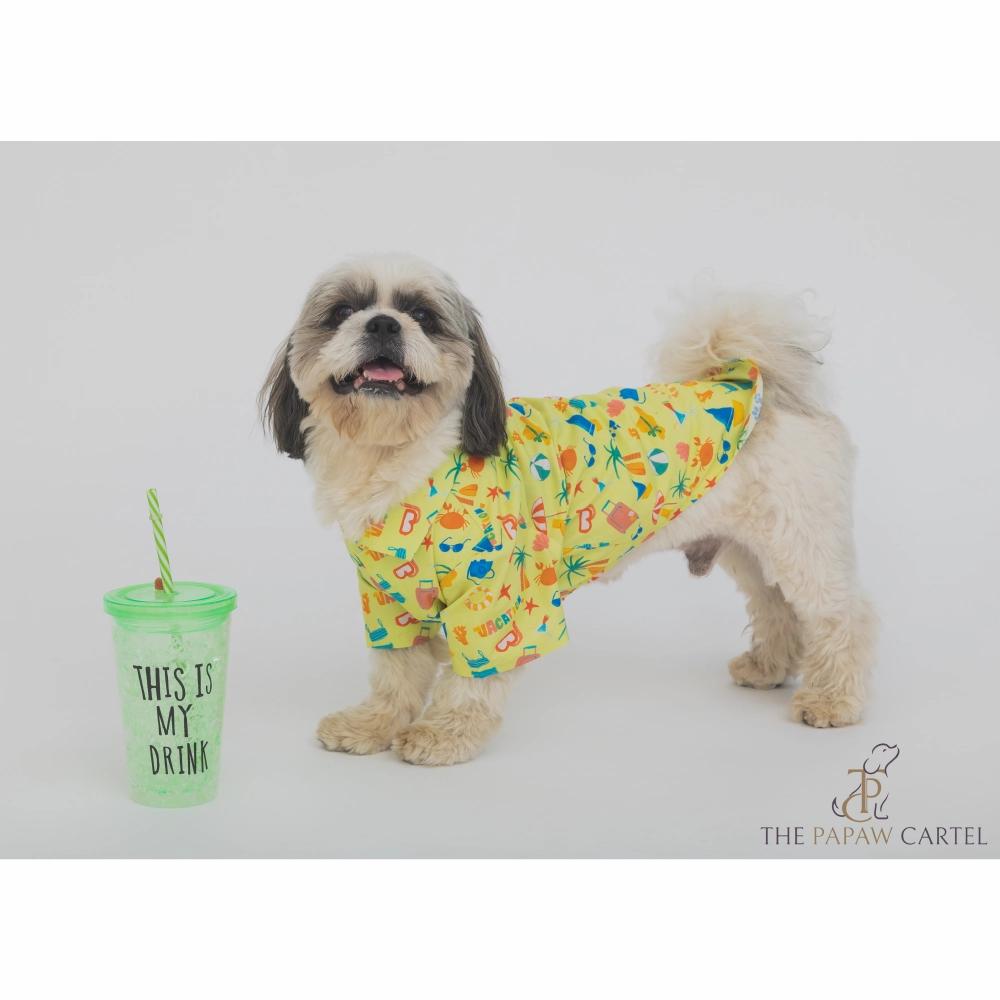 The Papaw Cartel Vacation Dress for Dogs (Lime Green)