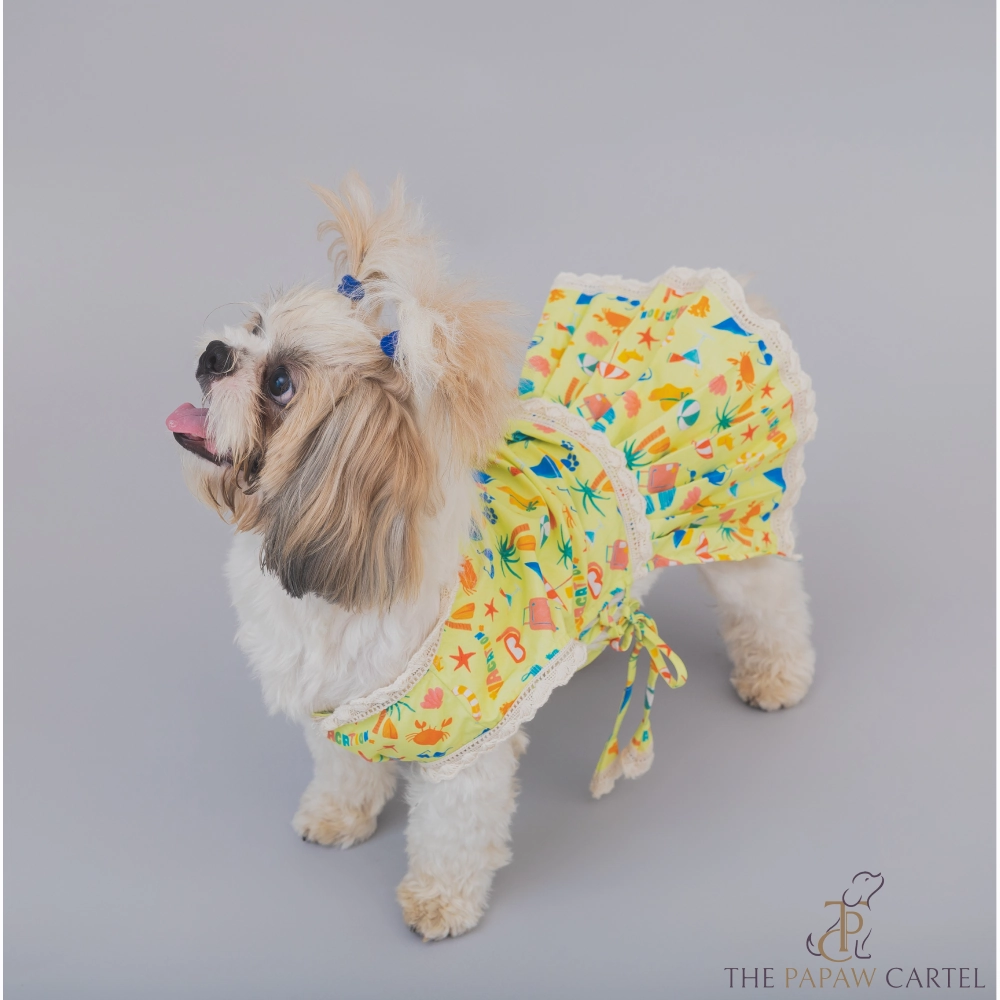 The Papaw Cartel Vacation Dress for Dogs (Lime Green)