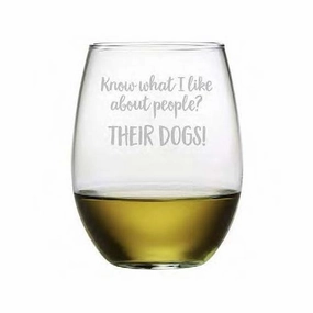 Their Dogs Stemless Wine Glasses, Set Of 4