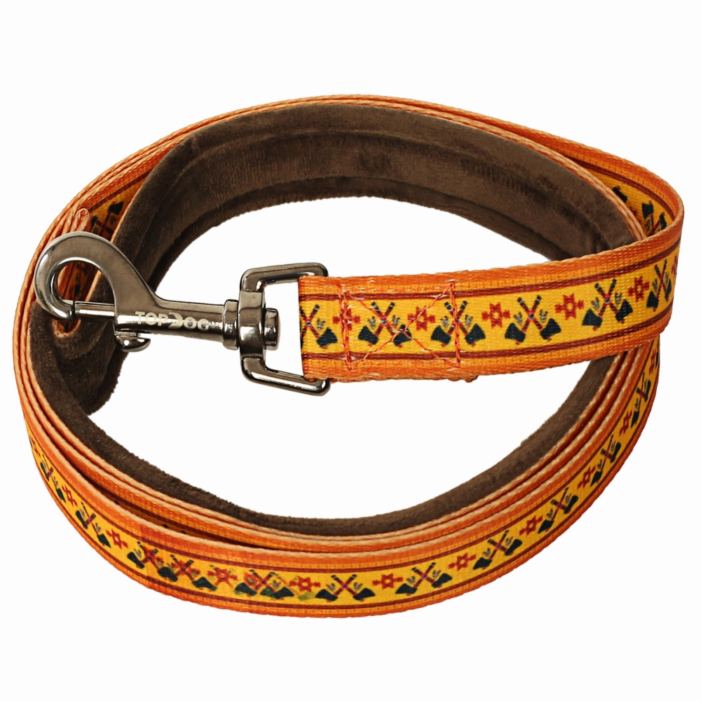 TopDog Premium Tribal Printed Nylon Leash for Dogs (Mustard)