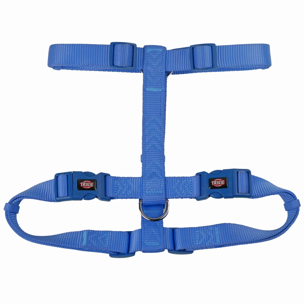 Trixie Premium H Harness, Premium Leash and Collar for Dogs Combo (Royal Blue) - M