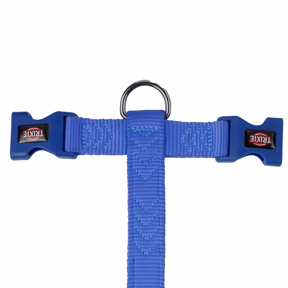 Trixie Premium H Harness, Premium Leash and Collar for Dogs Combo (Royal Blue) - M