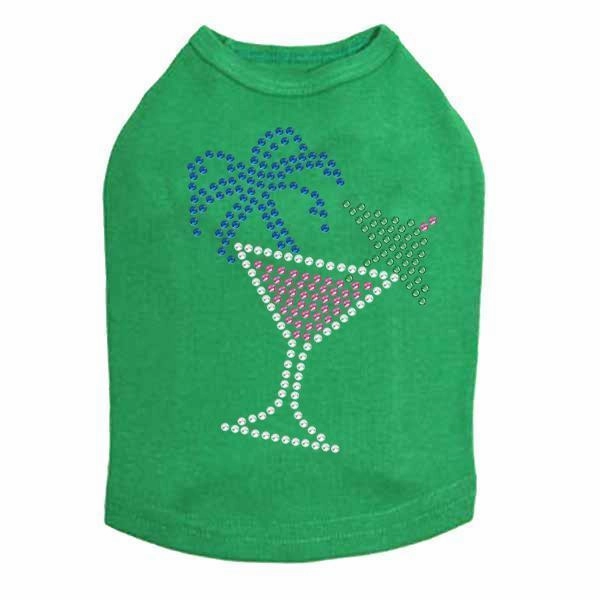 Tropical Cocktail Rhinestone Dog Tank