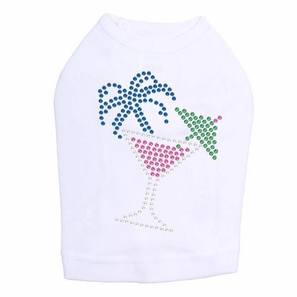 Tropical Cocktail Rhinestone Dog Tank