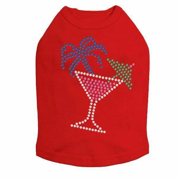 Tropical Cocktail Rhinestone Dog Tank