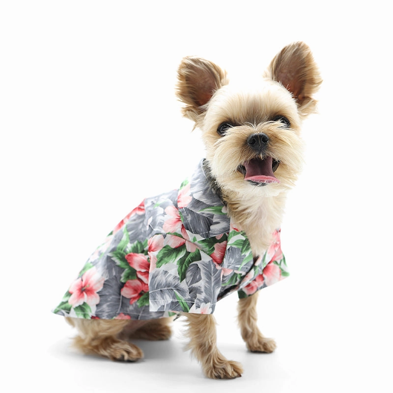 Tropical Island Dog Shirt Grey