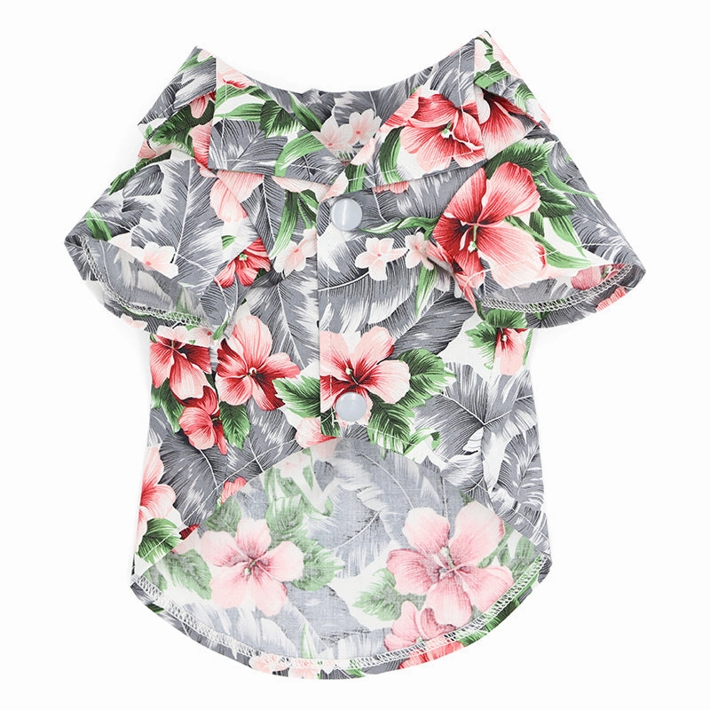 Tropical Island Dog Shirt Grey