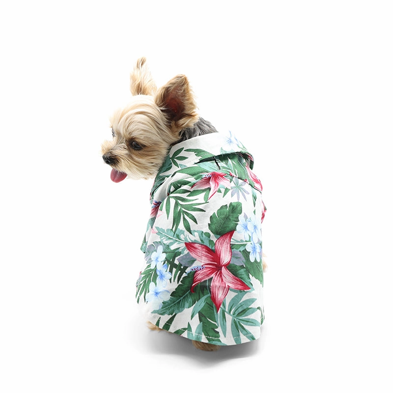 Tropical Island Dog Shirt White