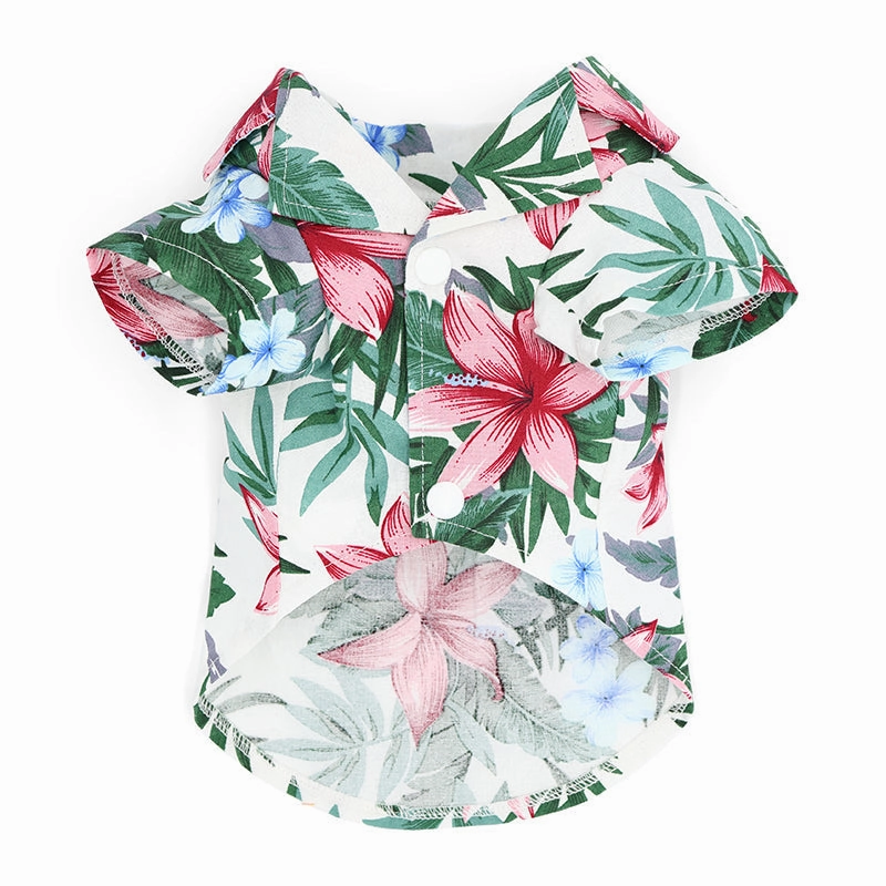 Tropical Island Dog Shirt White