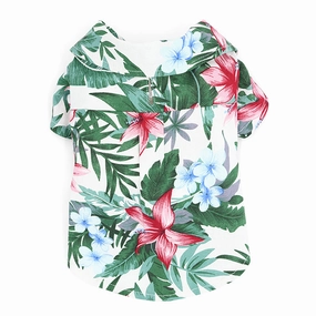 Tropical Island Dog Shirt White