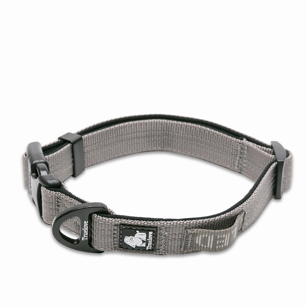 Truelove Classic Harness and Padded Collar for Dogs (Grey) - S