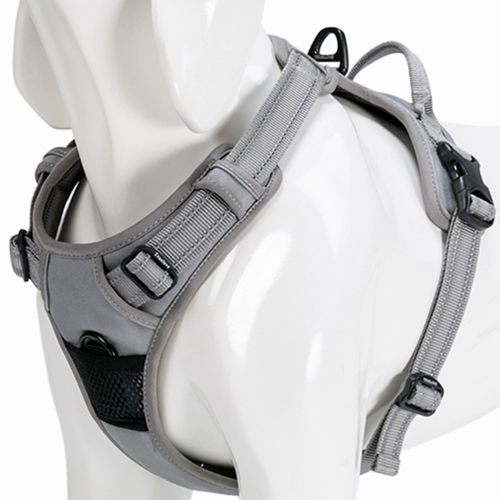 Truelove Classic Harness and Padded Collar for Dogs (Grey) - S