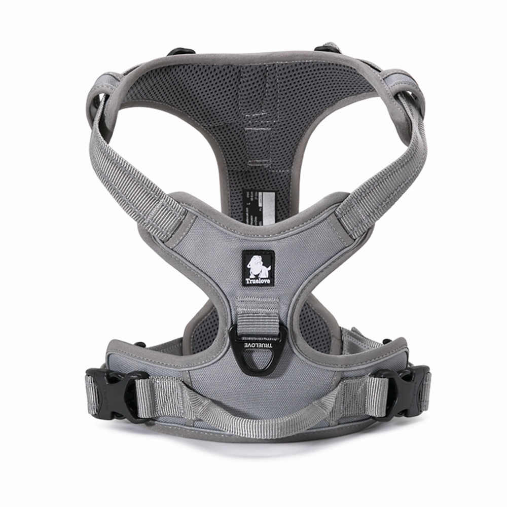 Truelove Classic Harness and Padded Collar for Dogs (Grey) - S