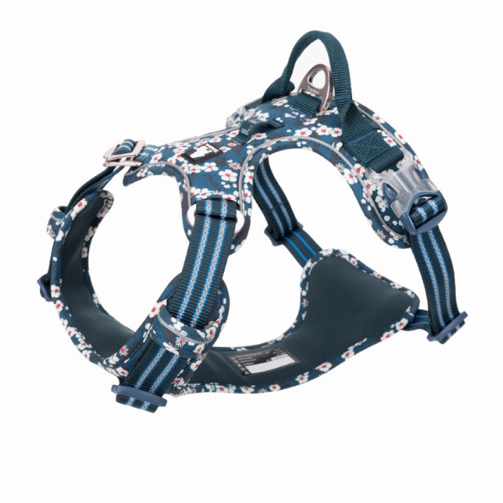 Truelove Floral No Pull 3M Reflective Harness for Dogs (Saxony Blue)