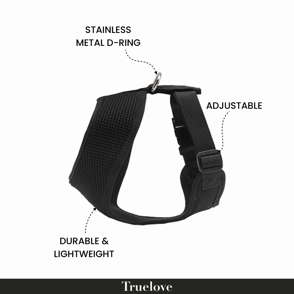 Truelove Harness for Cats and Small Dogs (Black)