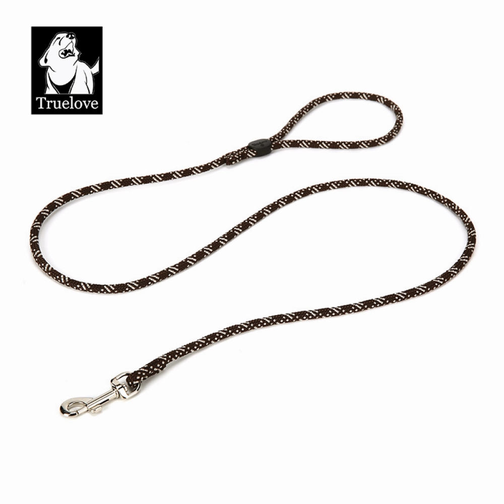 Truelove High Density Reflective Rope Webbing Leash for Dogs (Brown)