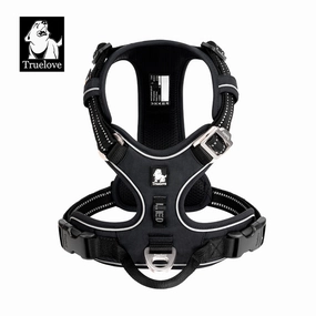 Truelove No Pull Cordura Harness with 3M Reflective Material for Dogs (Black)