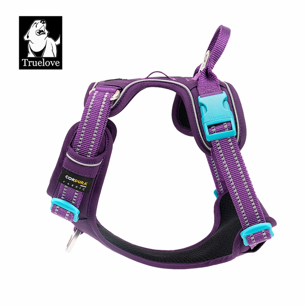 Truelove No Pull Cordura Harness with 3M Reflective Material for Dogs (Purple)