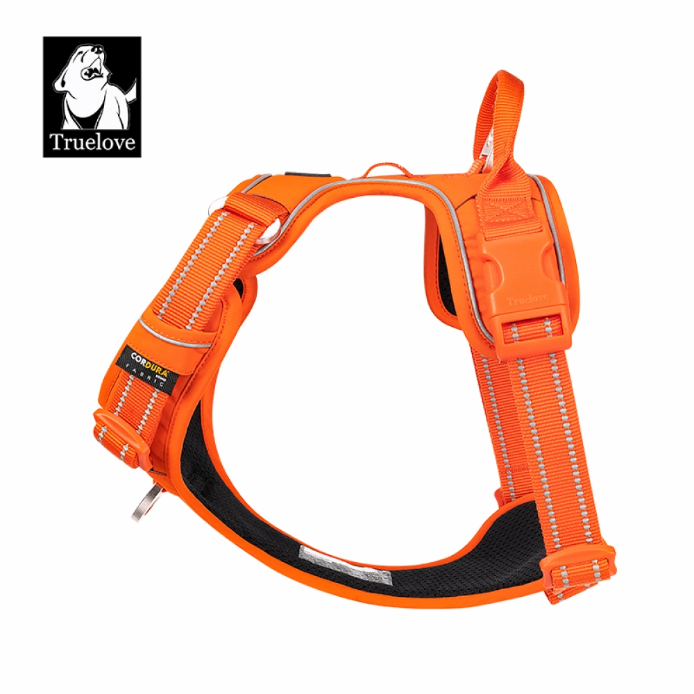 Truelove No Pull Cordura with 3M Reflective Material Harness for Dogs (Orange)