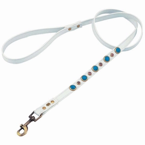 Turquoise And Cat Eye Imperial Dog Leash